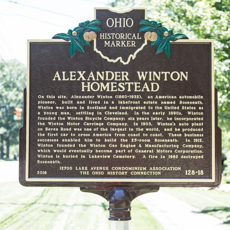 Alexander Winton Homestead Marker image. Click for full size.