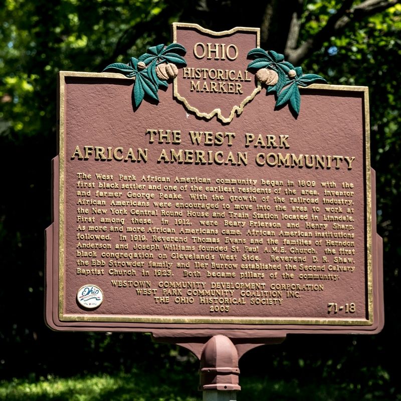 The West Park African American Community Marker image. Click for full size.