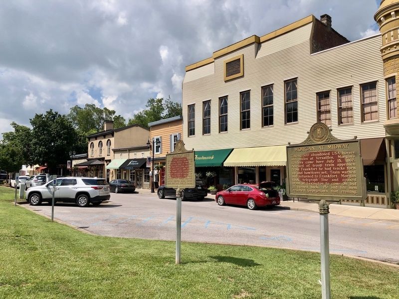 Morgan at Midway Marker on East Main Street. image. Click for full size.