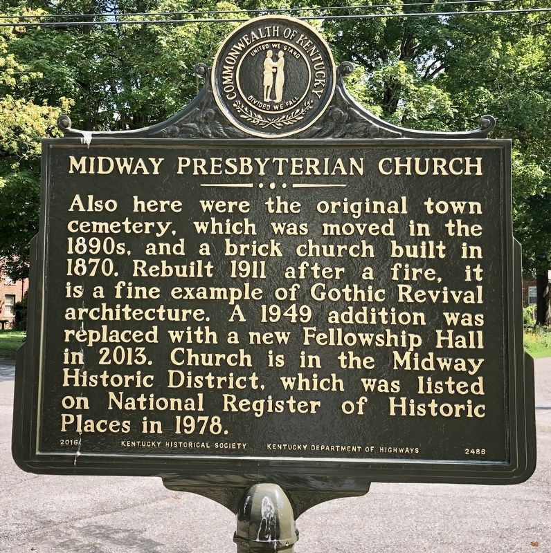 Midway Presbyterian Church Marker (reverse) image. Click for full size.