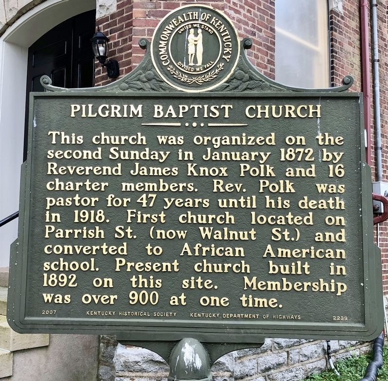 Pilgrim Baptist Church Marker. Click for full size. Pilgrim Baptist Church Marker image. Click for full size.