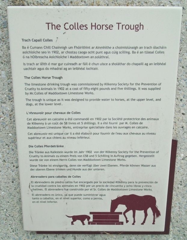 The Colles Horse Trough Marker image. Click for full size.