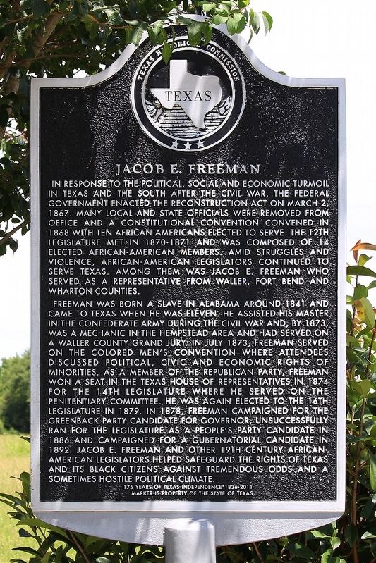 Jacob E. Freeman Marker image. Click for full size.