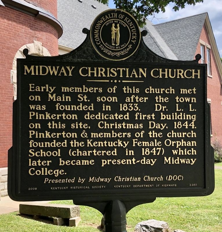Midway Christian Church Marker image. Click for full size.