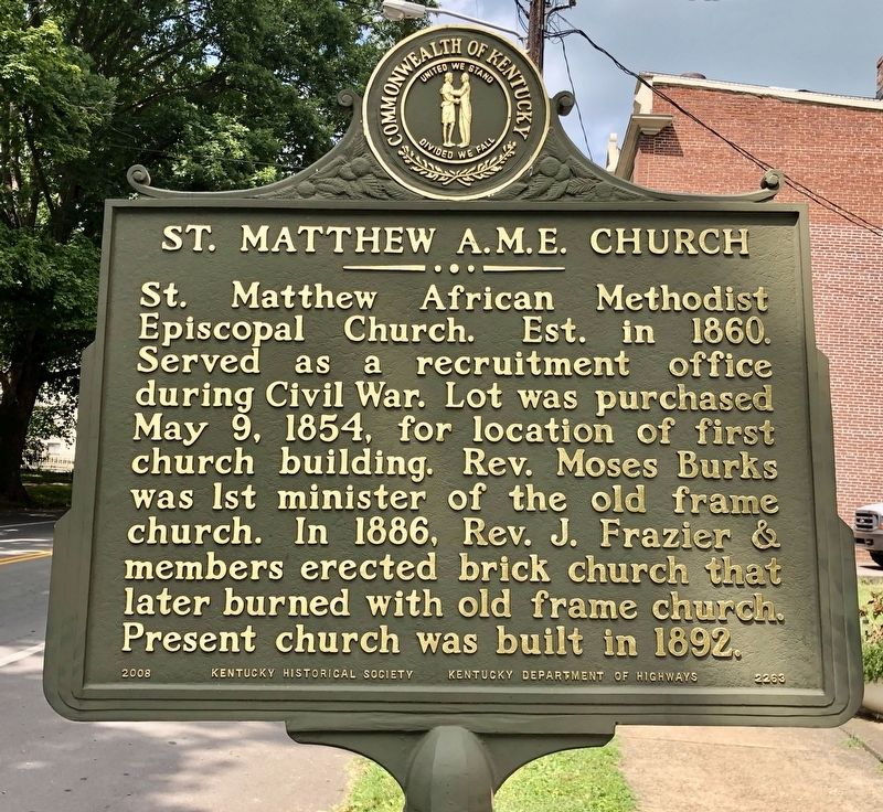 St. Matthew A.M.E. Church Marker image. Click for full size.