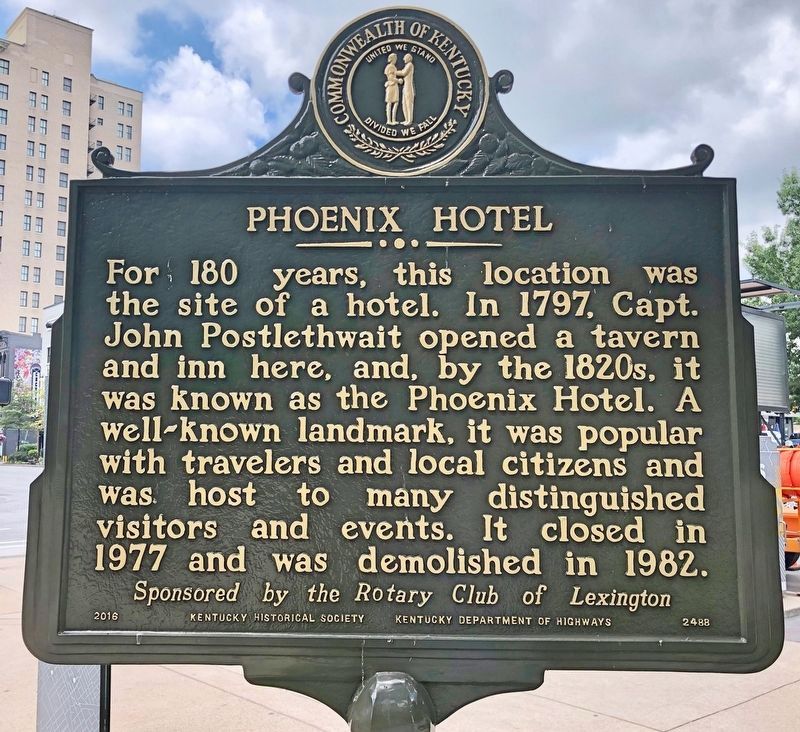 Phoenix Hotel Marker. Click for full size. Phoenix Hotel Marker image. Click for full size.