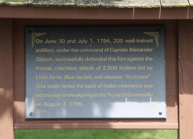 The Battle of Fort Recovery Marker image. Click for full size.