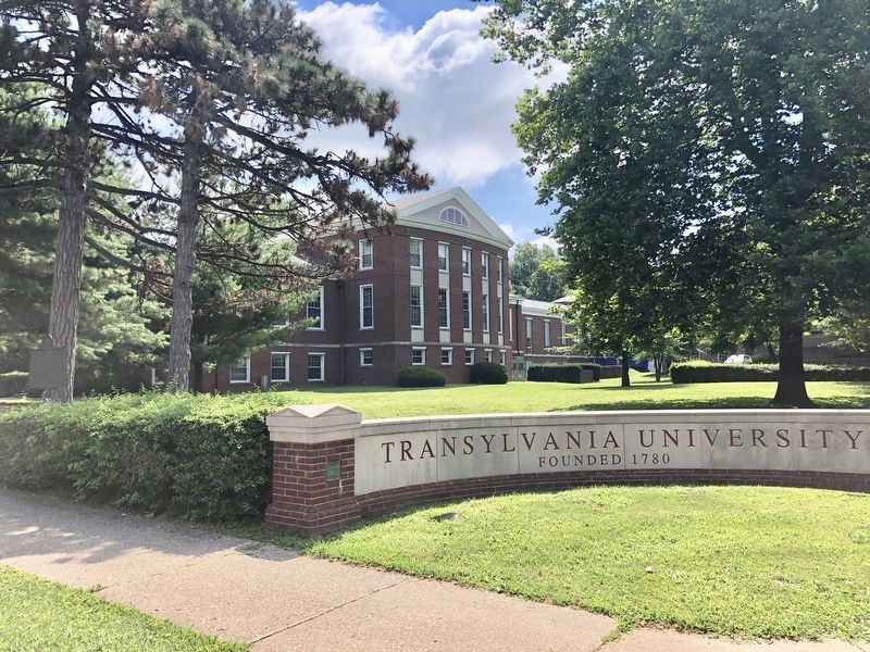 Another Shryock Marker on left at Transylvania University. image. Click for full size.
