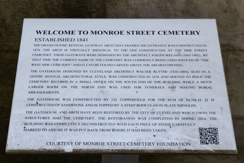Welcome to Monroe Street Cemetery Marker image. Click for full size.