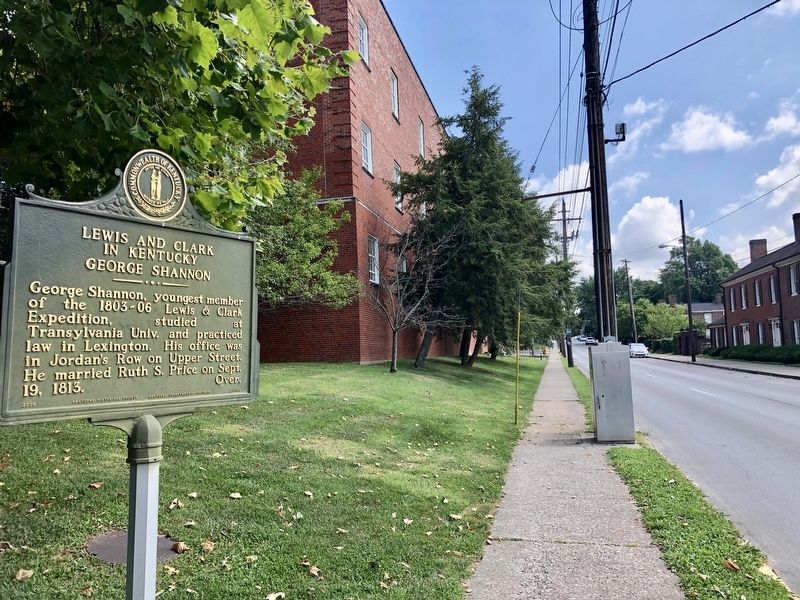 View of marker with the Cowgill Center in background.. Click for full size. View of marker with the Cowgill Center in background. image. Click for full size.