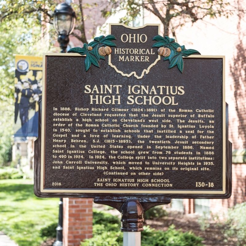 Saint Ignatius High School Marker, side one image. Click for full size.