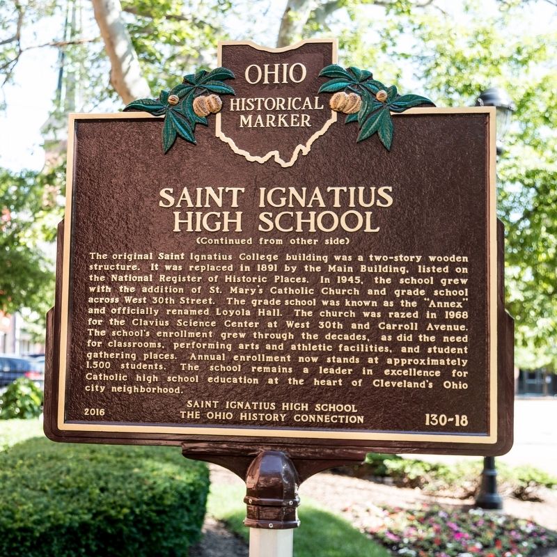 Saint Ignatius High School Marker, side two image. Click for full size.