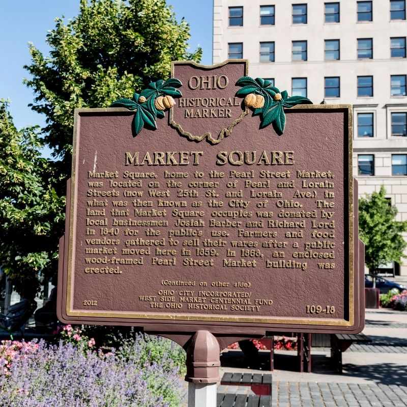 Market Square Marker, side one image. Click for full size.