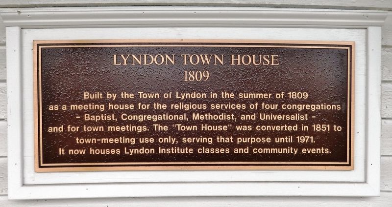 Lyndon Town House Marker image. Click for full size.