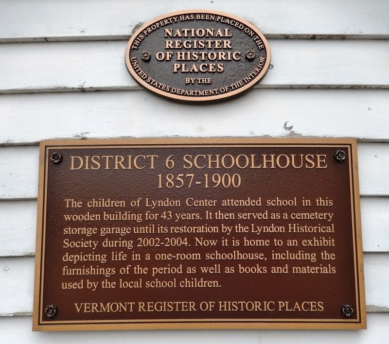 District 6 Schoolhouse Marker. Click for full size. District 6 Schoolhouse Marker image. Click for full size.