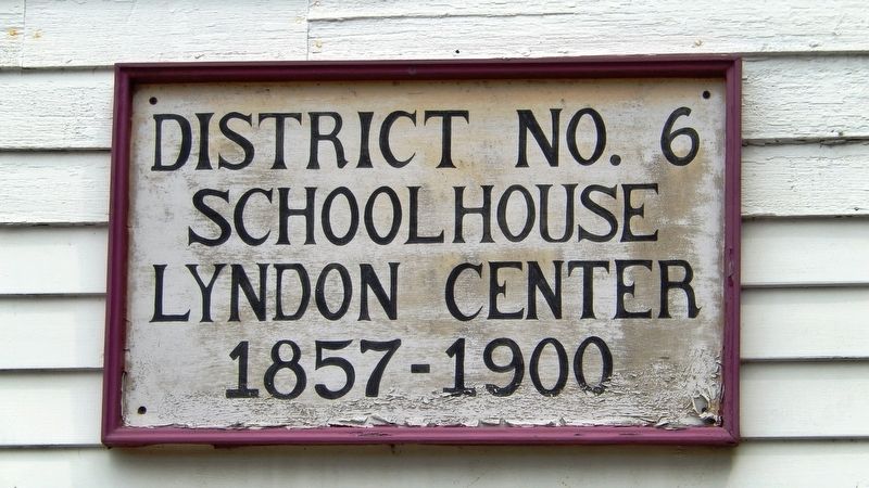 District 6 Schoolhouse Sign<br>(<i>located above doors at center of west facade</i>) image. Click for full size.