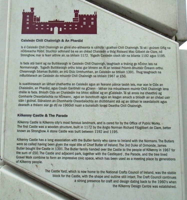 Kilkenny Historic Sites - Castle and The Parade Marker image. Click for full size.