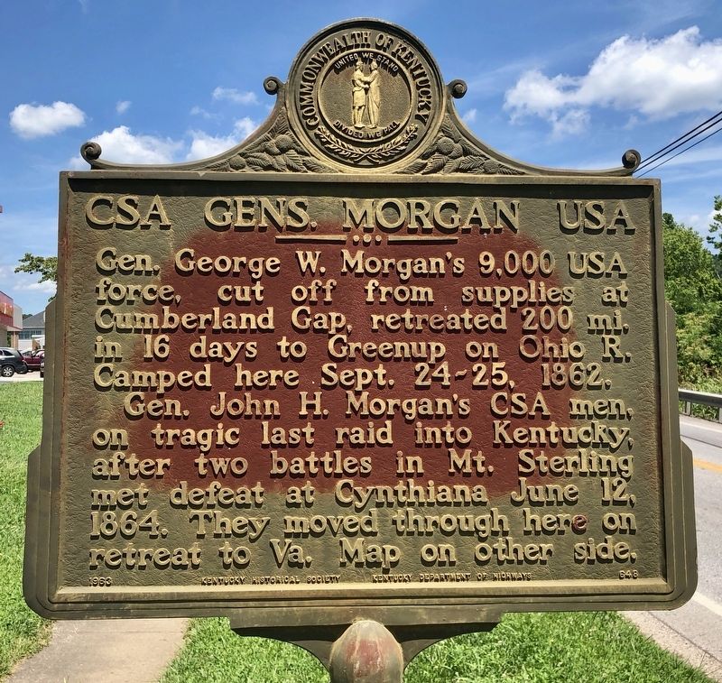 CSA Gens. Morgan USA Marker. Click for full size. CSA Gens. Morgan USA Marker image. Click for full size.
