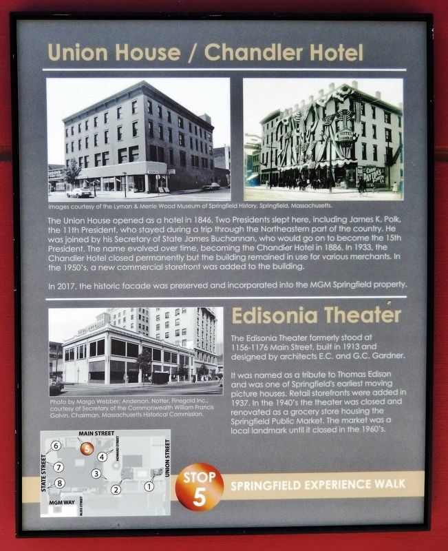 Union House / Chandler Hotel / Edisonia Theater Marker image. Click for full size.