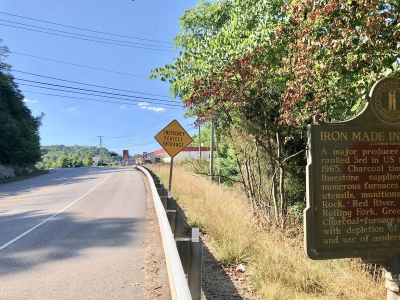 The view north on KY-2565 of the reverse side of the marker. image. Click for full size.