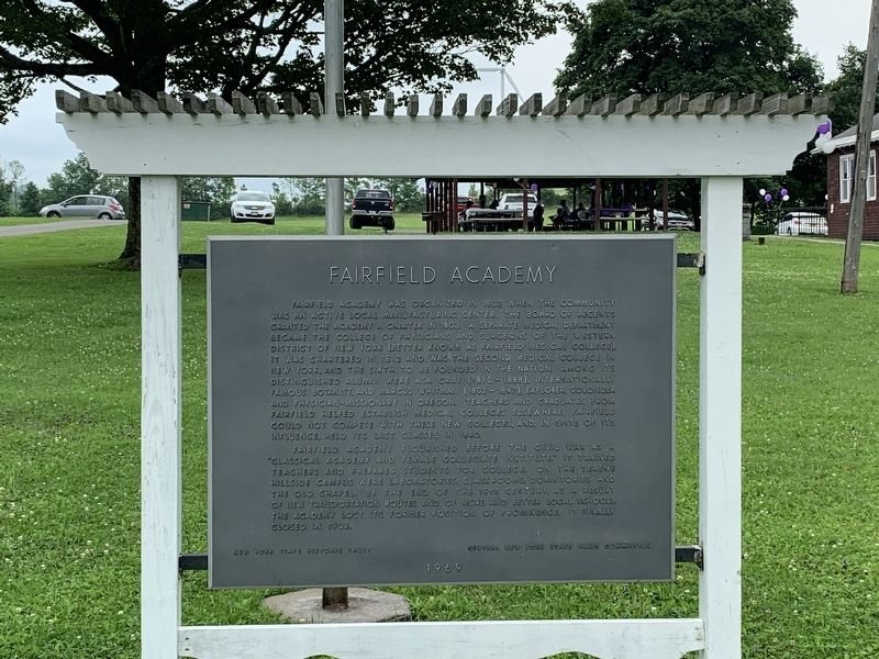 Fairfield Academy Marker. Click for full size. Fairfield Academy Marker image. Click for full size.