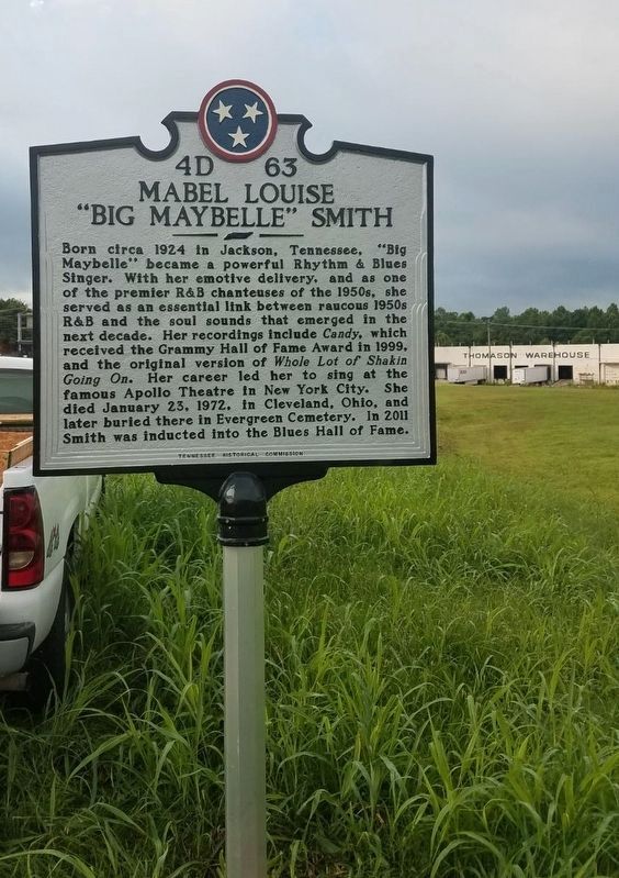 Mabel Louise "Big Maybelle" Smith Marker - two days prior to dedication image. Click for full size.