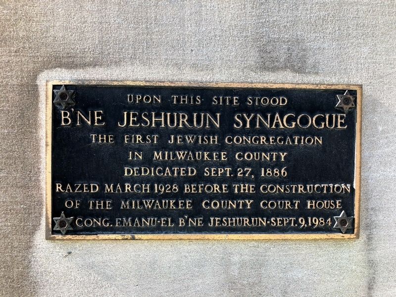B'Ne Jeshurun Synagogue Marker image. Click for full size.
