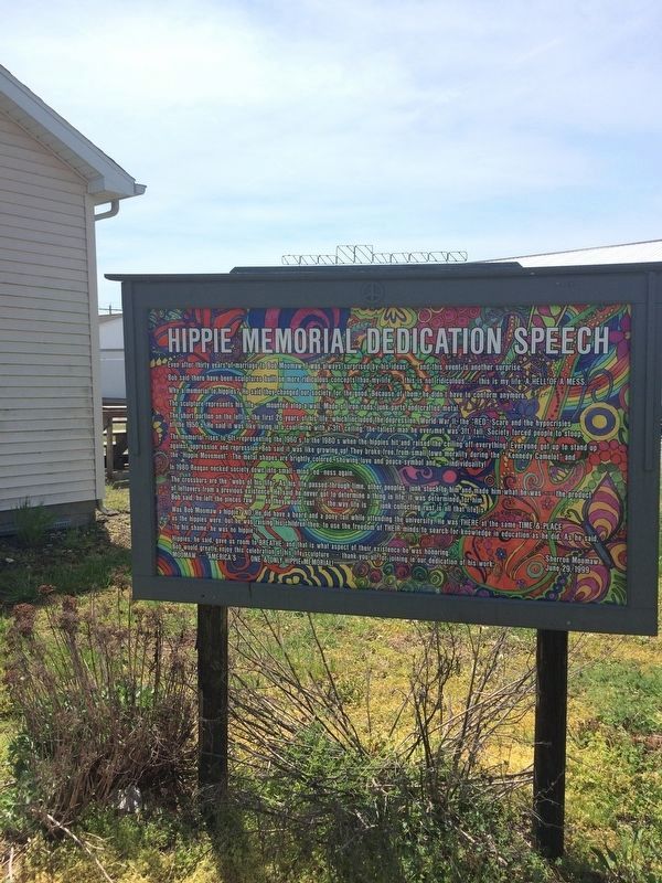 Hippie Memorial Dedication Speech Marker image. Click for full size.