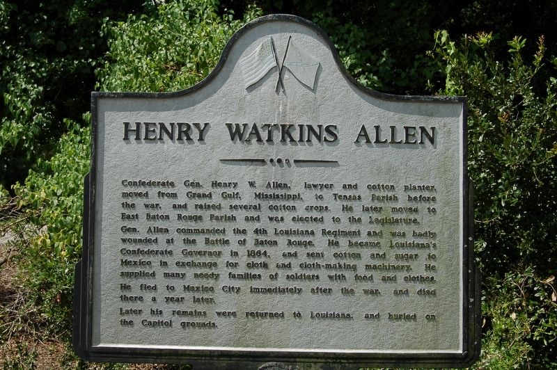 Henry Watkins Allen Marker image. Click for full size.