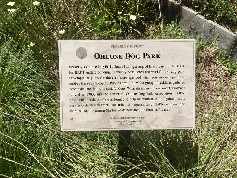 Ohlone Dog Park Marker image. Click for full size.