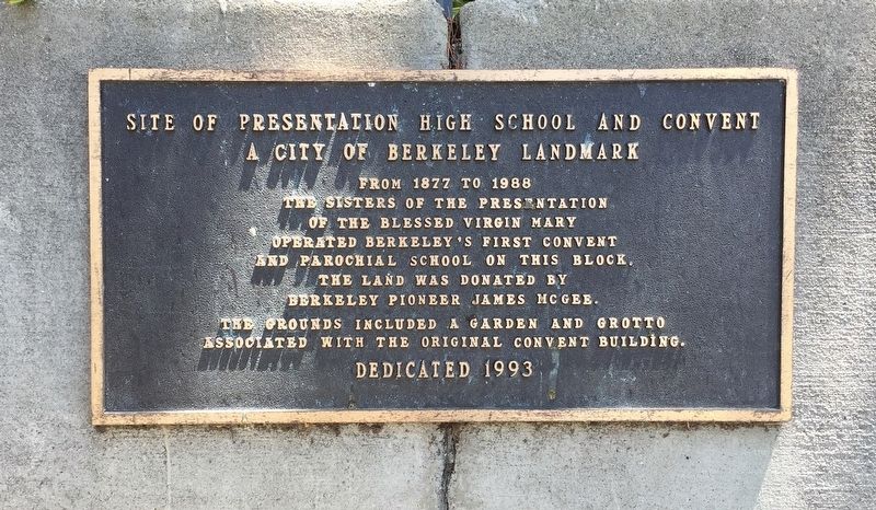 Site of Presentation High School and Convent Marker. Click for full size. Site of Presentation High School and Convent Marker image. Click for full size.