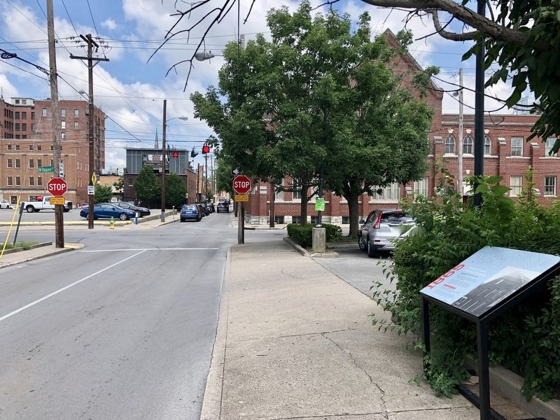 View of marker looking west towards North Upper Street.. Click for full size. View of marker looking west towards North Upper Street. image. Click for full size.