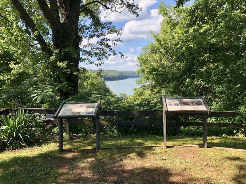The Cumberland River can be seen in the background behind this marker. image. Click for full size.