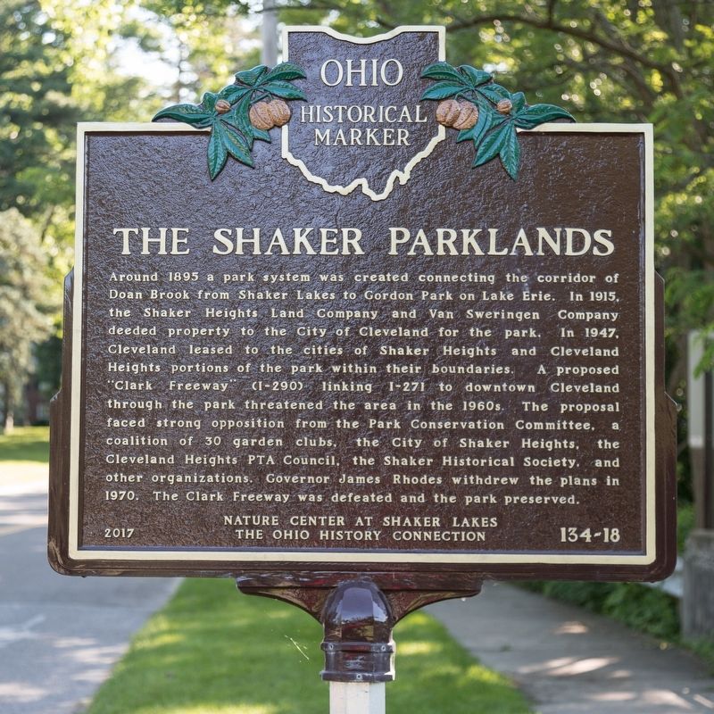 The Shaker Parklands side of marker image. Click for full size.
