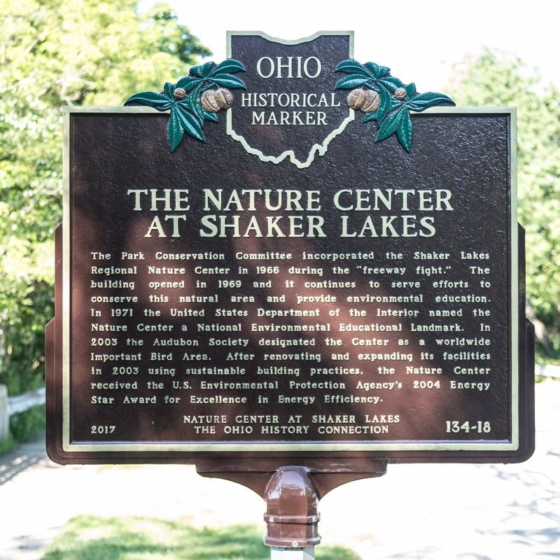 The Nature Center at Shaker Lake side of marker image. Click for full size.