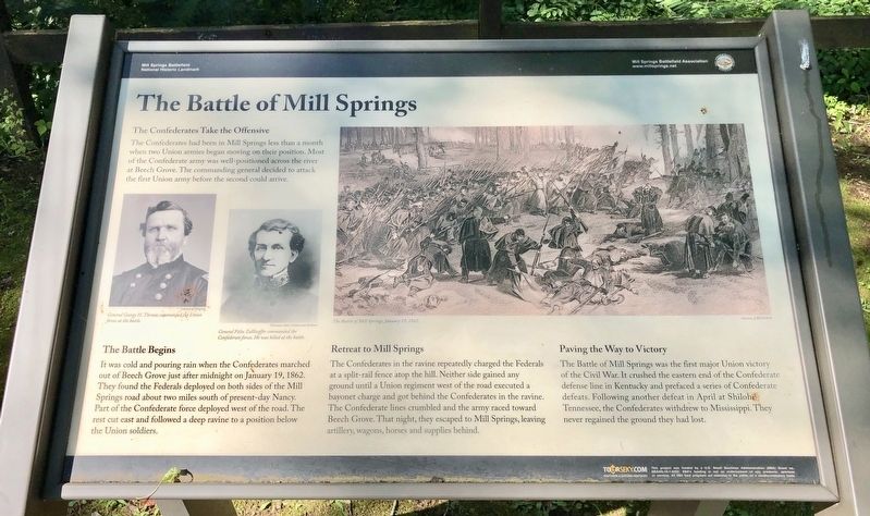 The Battle of Mill Springs Marker image. Click for full size.