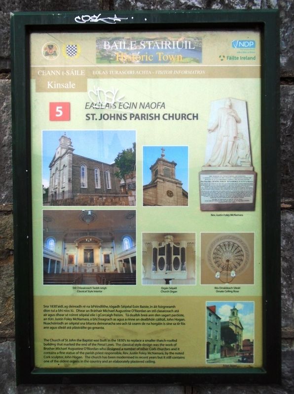 <i>Eaglais Eoin Naofa</i> / St. Johns Parish Church Marker. Click for full size. <i>Eaglais Eoin Naofa</i> / St. Johns Parish Church Marker image. Click for full size.