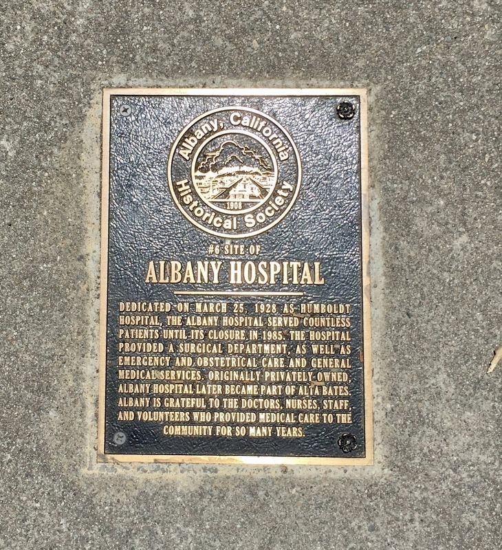 Site of Albany Hospital Marker image. Click for full size.