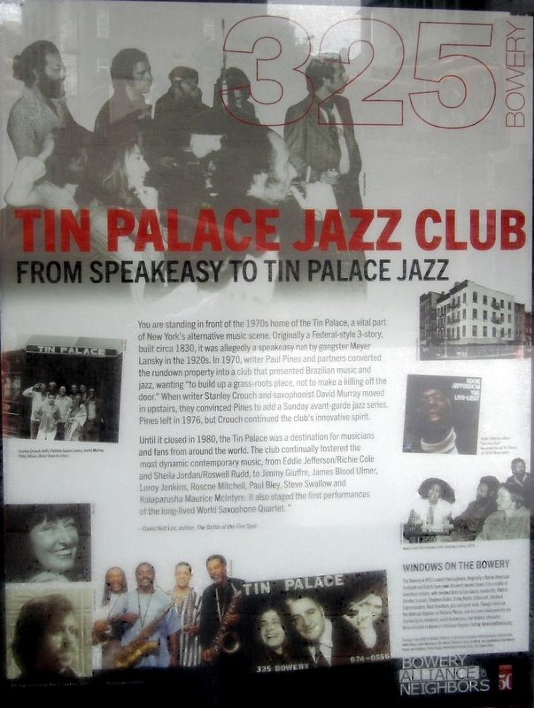 Tin Palace Jazz Club Marker image. Click for full size.