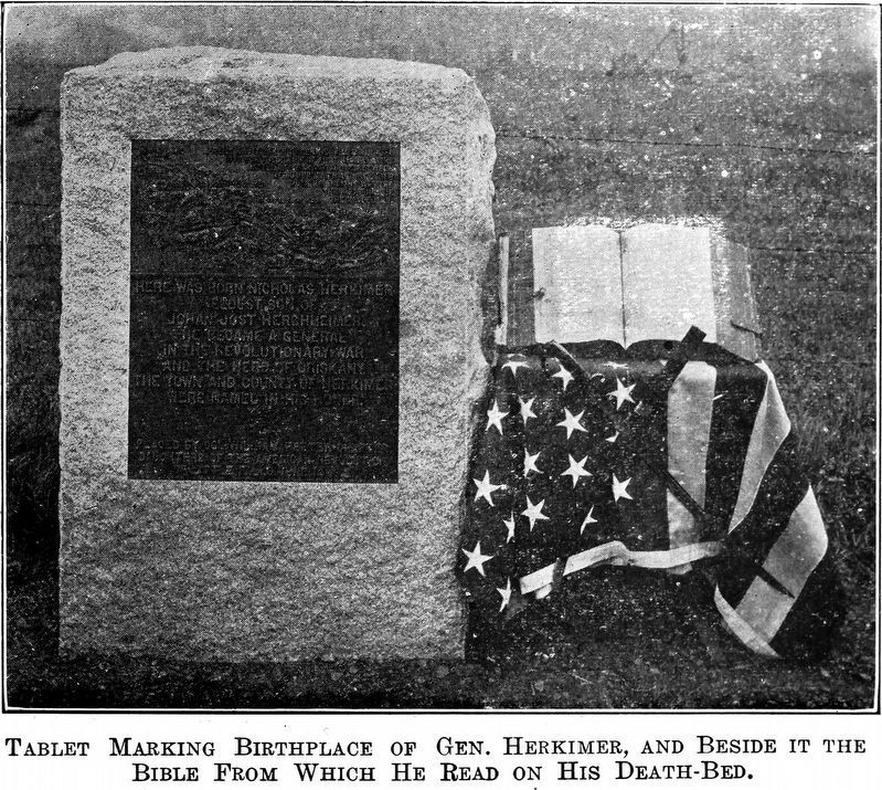 Tablet Marking the Birthplace of Gen. Herkimer, image. Click for full size.