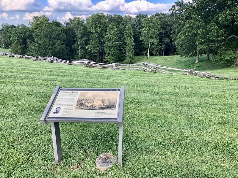 A Scene of Battle Marker and area of battle.. Click for full size. A Scene of Battle Marker and area of battle. image. Click for full size.