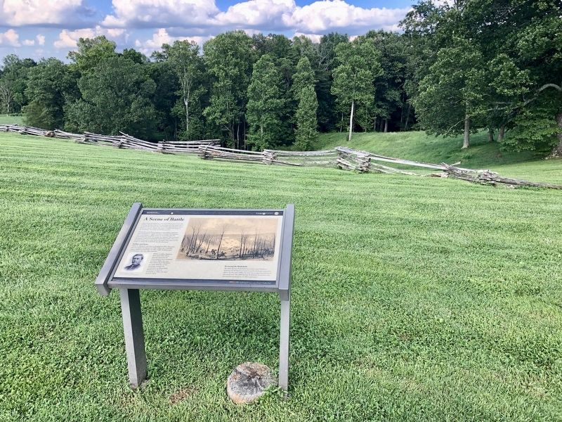 A Scene of Battle Marker and area of battle. image. Click for full size.