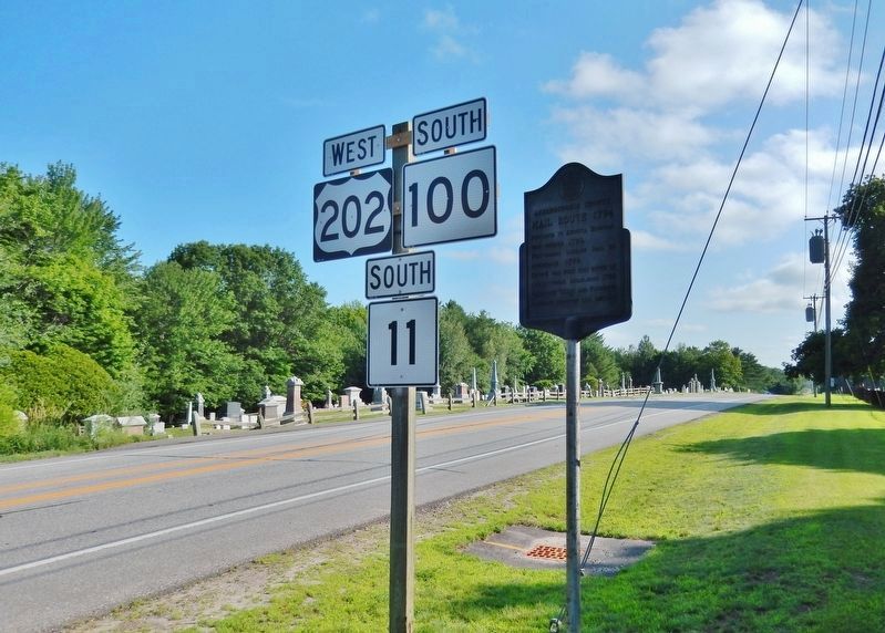 Mail Route 1794 Marker<br>(<i>wide view • US 202 in background</i>) image. Click for full size.