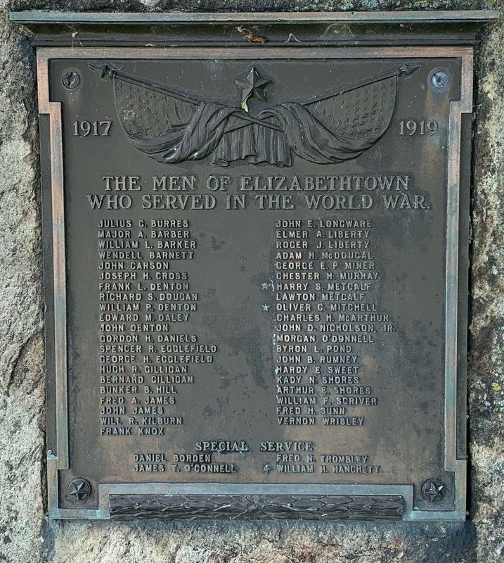 Elizabethtown War Memorials Marker image. Click for full size.
