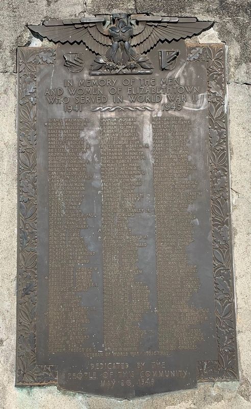Elizabethtown War Memorials Marker image. Click for full size.
