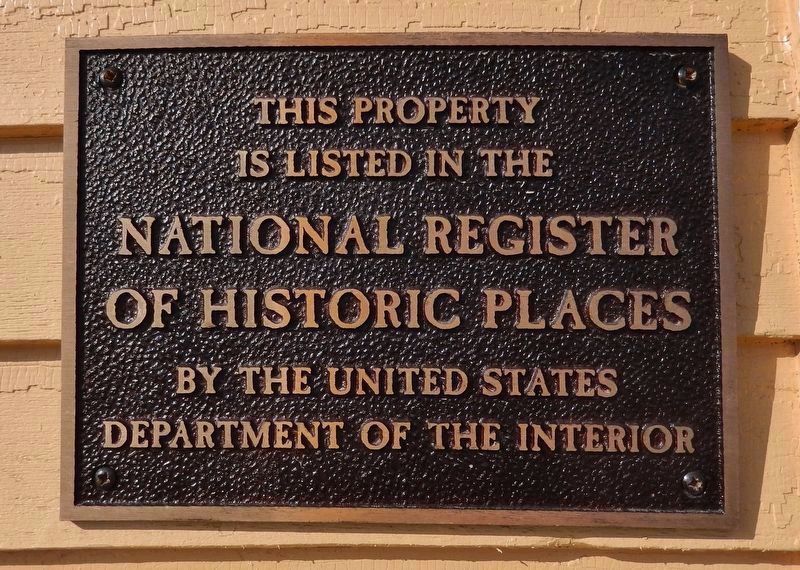 National Register of Historic Places plaque<br>(<i>mounted on wall • left of entrance</i>) image. Click for full size.