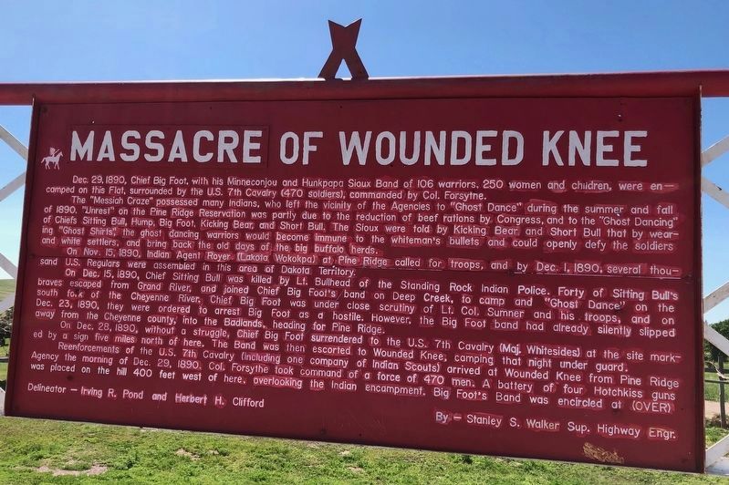 Massacre of Wounded Knee Marker image. Click for full size.