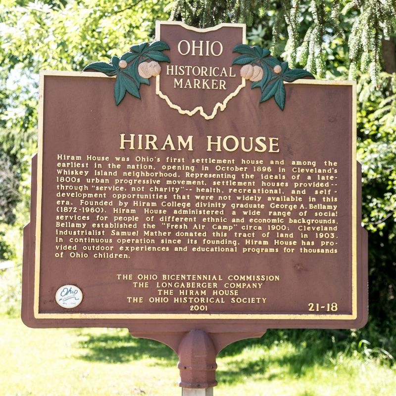 Hiram House Marker image. Click for full size.