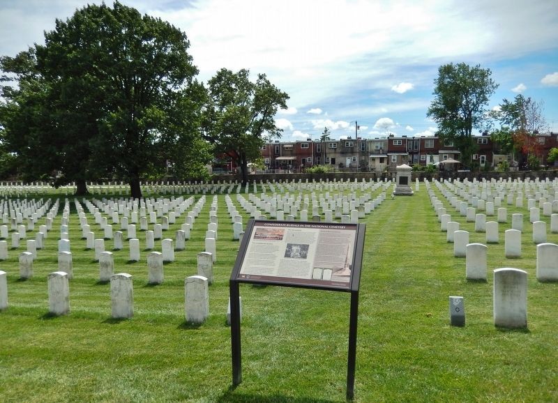 Confederate Burials in the National Cemetery Marker<br>(<i>wide view looking west</i>) image. Click for full size.