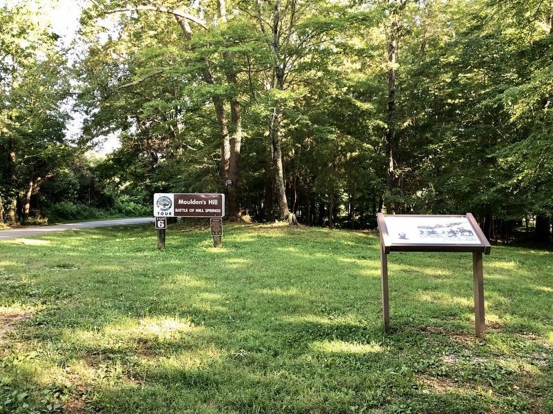 Marker at the Mill Springs Battlefield Tour Stop #6.. Click for full size. Marker at the Mill Springs Battlefield Tour Stop #6. image. Click for full size.